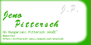 jeno pittersch business card